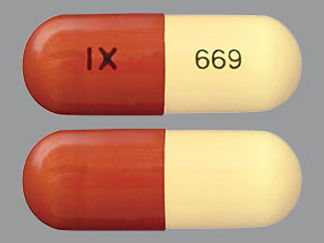 This is a Capsule imprinted with IX on the front, 669 on the back.