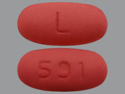 Azithromycin: This is a Tablet imprinted with L on the front, 591 on the back.