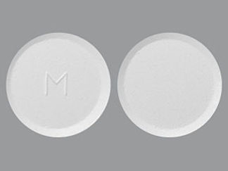 This is a Tablet Effervescent imprinted with M on the front, nothing on the back.
