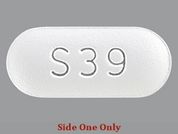 Clarithromycin: This is a Tablet imprinted with S39 on the front, nothing on the back.