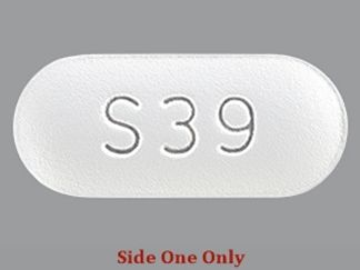 This is a Tablet imprinted with S39 on the front, nothing on the back.