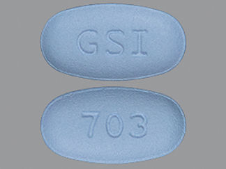 This is a Tablet imprinted with GSI on the front, 703 on the back.