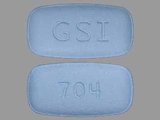 This is a Tablet imprinted with GSI on the front, 704 on the back.