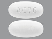 Etravirine: This is a Tablet imprinted with AC76 on the front, nothing on the back.