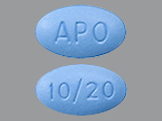 This is a Tablet imprinted with APO on the front, 10/20 on the back.