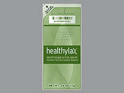 Healthylax: Esto es un Polvo En Paquete incoloro imprimido con nada en la parte delantera, nada en la parte posterior, y es fabricado por AHP.