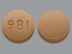 This is a Tablet Er 24 Hr imprinted with 981 on the front, nothing on the back.