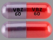 Ingrezza: Esto es un Cápsula imprimido con VBZ 60 en la parte delantera, VBZ 60 en la parte posterior, y es fabricado por None.