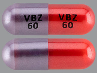 This is a Capsule imprinted with VBZ 60 on the front, VBZ 60 on the back.