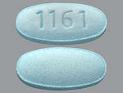 Meclizine Hcl: This is a light blue oval Tablet imprinted with 1161 on the front, nothing on the back, and is manufactured by ZYDUS PHARMACEU.