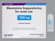Mesalamine: This is a off-white bullet Suppository Rectal imprinted with nothing on the front, nothing on the back, and is manufactured by ZYDUS PHARMACEU.