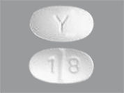 Alprazolam: This is a Tablet imprinted with 1 8 on the front, Y on the back.