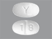 Alprazolam: Esto es un Tableta imprimido con 1 8 en la parte delantera, Y en la parte posterior, y es fabricado por None.