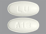 Atorvastatin Calcium: This is a Tablet imprinted with LU on the front, A18 on the back.