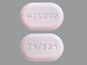 Oxycodone W/Acetaminophen: This is a Tablet imprinted with WES 202 on the front, 7.5/325 on the back.