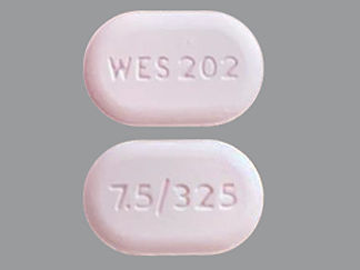 This is a Tablet imprinted with WES 202 on the front, 7.5/325 on the back.