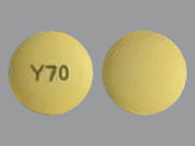 Rabeprazole Sodium: This is a Tablet Dr imprinted with Y70 on the front, nothing on the back.