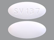 Dovato: This is a Tablet imprinted with SV 137 on the front, nothing on the back.