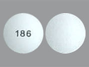 Doxylamine Succ-Pyridoxine Hcl: Esto es un Tableta Dr imprimido con 186 en la parte delantera, nada en la parte posterior, y es fabricado por None.