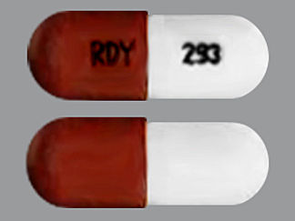 This is a Capsule imprinted with RDY on the front, 293 on the back.