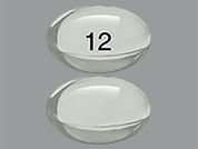 Paricalcitol: This is a Capsule imprinted with 12 on the front, nothing on the back.