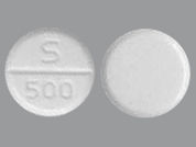 Ketoconazole: This is a Tablet imprinted with S 500 on the front, nothing on the back.