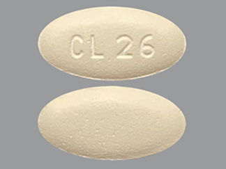 This is a Tablet imprinted with CL 26 on the front, nothing on the back.
