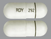 Pregabalin: This is a Capsule imprinted with RDY on the front, 292 on the back.