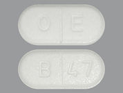 Conjupri: This is a Tablet imprinted with O E on the front, B 47 on the back.