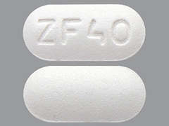 This is a white oblong Tablet imprinted with ZF 40 on the front, nothing on the back, and is manufactured by VIONA PHARMACEU.