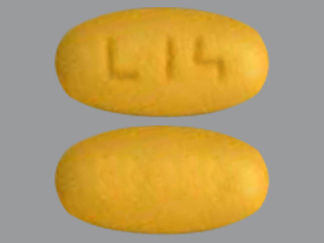 This is a Tablet imprinted with L14 on the front, nothing on the back.