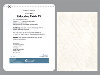 This is a Adhesive Patch Medicated imprinted with logo and amneal LIDOCAINE PATCH 5% on the front, nothing on the back.