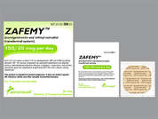 Zafemy: Esto es un Parche Transdérmico Semanal color cuero square (rounded corners) imprimido con Norelgestromin and Ethinyl Estradiol 150 en la parte delantera, nada en la parte posterior, y es fabricado por AMNEAL PHARMACE.