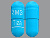 Tizanidine Hcl: This is a Capsule imprinted with 2MG on the front, Tiza on the back.