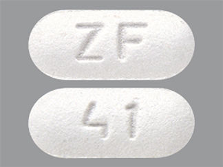 This is a Tablet imprinted with ZF on the front, 41 on the back.