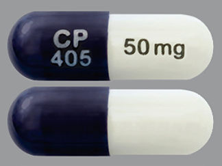 Esto es un Cápsula Er Bifásico 30-70 imprimido con CP  405 en la parte delantera, 50 mg en la parte posterior, y es fabricado por None.