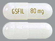Coreg Cr: Esto es un Cápsula Er Multifásico 24hr imprimido con GSF1L en la parte delantera, 80 mg en la parte posterior, y es fabricado por None.