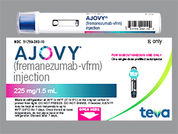 Ajovy Autoinjector: This is a Auto-injector imprinted with nothing on the front, nothing on the back.