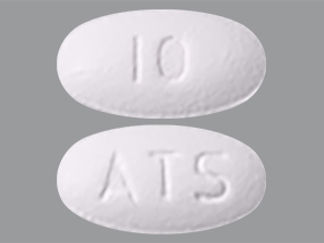 This is a Tablet imprinted with 10 on the front, ATS on the back.