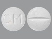 Carbinoxamine: This is a Tablet imprinted with CM on the front, nothing on the back.