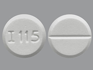 Esto es un Tableta imprimido con I 115 en la parte delantera, nada en la parte posterior, y es fabricado por None.