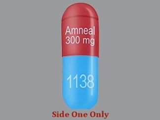 This is a Capsule imprinted with Amneal  300mg on the front, 1138 on the back.