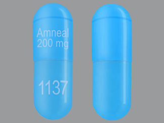 This is a Capsule imprinted with Amneal  200mg on the front, 1137 on the back.