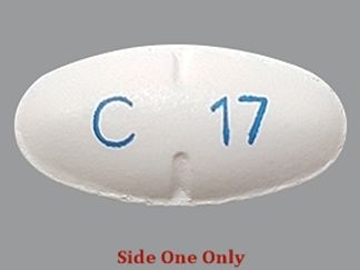 This is a Tablet imprinted with C 17 on the front, nothing on the back.
