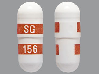 This is a Capsule imprinted with SG on the front, 156 on the back.