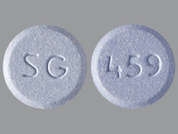 Carbidopa-Levodopa: Esto es un Tableta azul claro redondo imprimido con SG en la parte delantera, 459 en la parte posterior, y es fabricado por SCIEGEN PHARMAC.