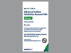 This is a Hfa Aerosol With Adapter imprinted with nothing on the front, nothing on the back.