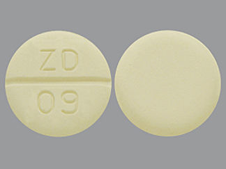 This is a Tablet imprinted with ZD  09 on the front, nothing on the back.