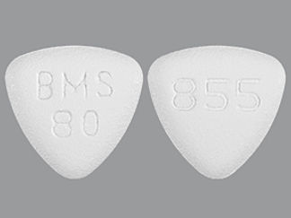 This is a Tablet imprinted with BMS 80 on the front, 855 on the back.