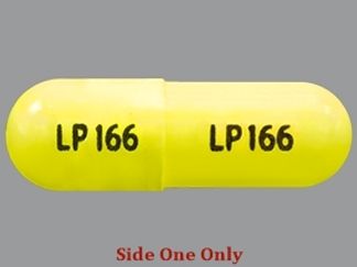 This is a Capsule imprinted with LP 166 on the front, LP 166 on the back.